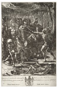 Nisus matando a Volscens. Estado 3 de Wenceslaus Hollar